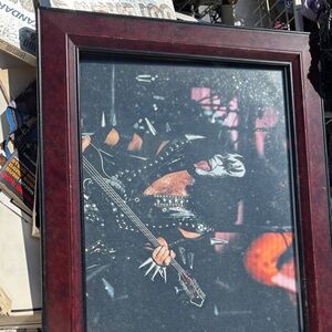 Kiss Framed Rock Photography Print - Black, Red, White